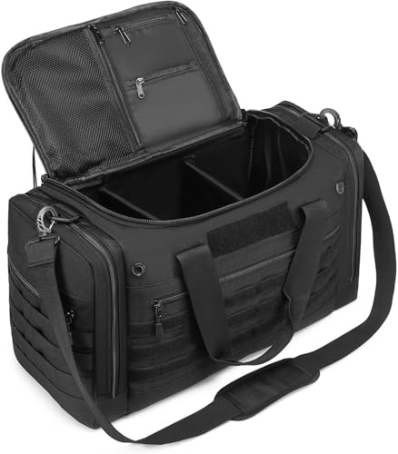 65L Large Duffle Bag for Men & Women - Tactical Gym Bag for Travel Weekender Large Sports Bag for Hockey Football Baseball Soccer Basketball & Team Training, Black - color: Black, size: 65L