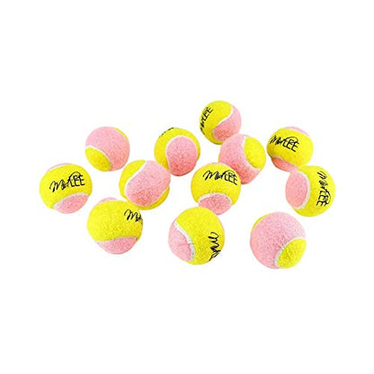 Midlee X-Small Dog Tennis Balls 1.5" Pack of 12- Puppy Mini Fetch Pet Little Tennis Balls -Yellow/Pink - color: Pink