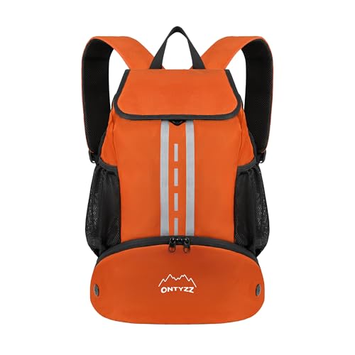 ONTYZZ Sports Backpack with Drawstring Closure Basketball Backpack with Shoe Compartment Swim Beach Bag - color: Basics-Orange