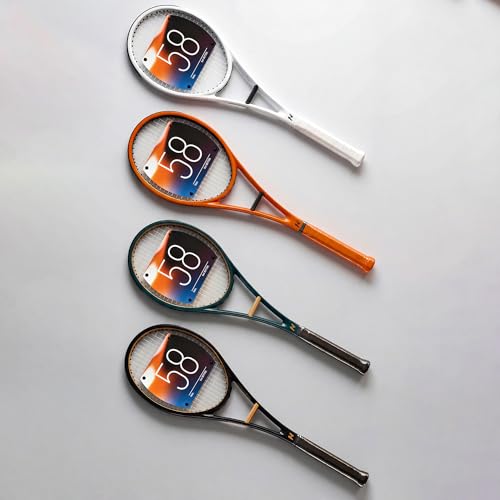 58 sq in Sweet Spot Trainer Tennis Racket, Precision Contact Training Racquet for Cleaner Hits, Timing and Control, Ball Machine and Repetition Practice, Match-Transfer Training Racket - color: Ember
