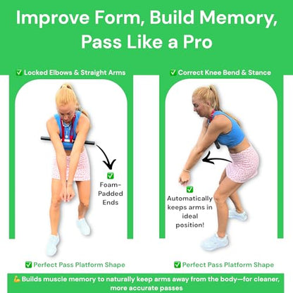 Bump-Pass Volleyball Training Equipment Kit for Proper Passing Technique – Foldable Sticks with Adjustable Fit and Foam-Padded Ends – Training Volleyball Gifts for Solo or Team Practice