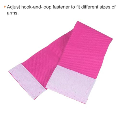 PATIKIL Soccer Captain Armband, 4 Pcs Nylon Elastic Protective Arm Badge for Youth Adult Team Training - color: Rose Red