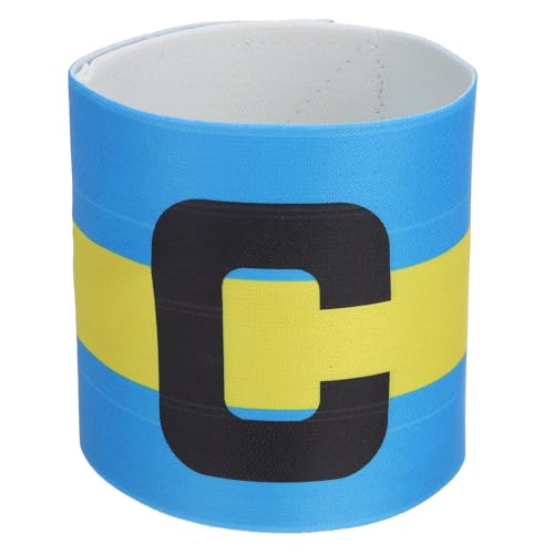 PATIKIL Soccer Captain Armband, Captain Arm Bands for Soccer Elastic Captain C Arm Bands Sports Captain Armbands for Youth Adult Football Team Training - color: Light Blue/Yellow