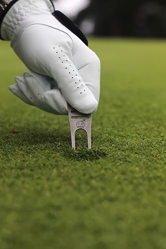 Fastfuse Titanium 4-in-1 Golf Divot Repair Tool & Ball Marker - Club Tee - Groove Cleaner - Putting Alignment Aid - color: Stone Washed