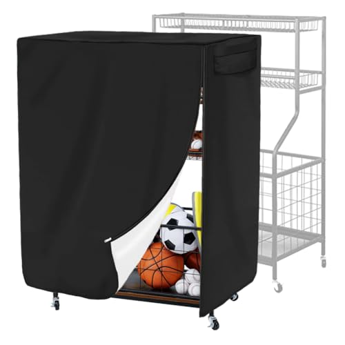 Garage Sports Equipment Organizer Cover Garage Ball Storage Rack Cover Basketball Rack Cover Waterproof Cover for Ball Sports Storage Rack and Equipment (Cover Only)