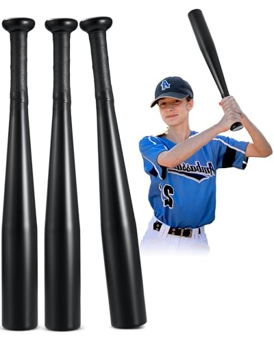 Simgoing 3 Pcs Aluminum Baseball Bat 17-inch One Hand Metal Training Bat for Home Car Self Defense Baseball Practice DIY Craft Truck Tire Checker