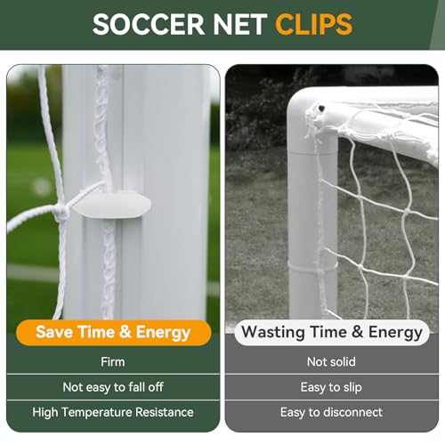 Soccer Net Clips for Goal, Durable Nylon Soccer Goal Net Clips, Soccer Goal Clips Fit for Most Goal Net Systems Games Playgrounds, Football Net Clips for Soccer Net Accessories 50 PCS