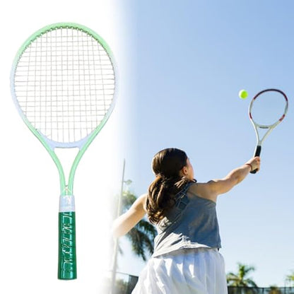 predolo Tennis Racket Featuring Comfortable Grip and Nylon Strings for Beach Practice, Green
