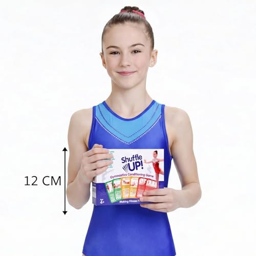 Shuffle Up Gymnastics Card Games - 70+ Fun & Active Skills Cards for Kids, Fitness Cards Develop Fundamentals, Stamina & Strength, Easy to Play for Kids | Multiple Skills Level Card Include 2 Dices - style: Gymnastics Card Games