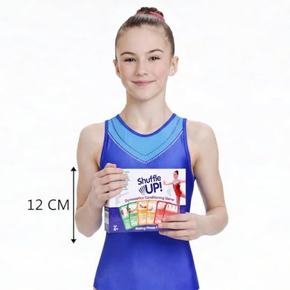 Shuffle Up Gymnastics Card Games - 70+ Fun & Active Skills Cards for Kids, Fitness Cards Develop Fundamentals, Stamina & Strength, Easy to Play for Kids | Multiple Skills Level Card Include 2 Dices - style: Gymnastics Card Games