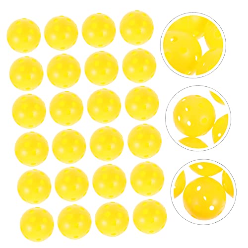 50pcs Pickleball Outdoor Accessory Reusable Balls for Hitting Practicing Easy to Carry Use - color: Yellow