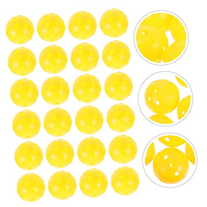 50pcs Pickleball Outdoor Accessory Reusable Balls for Hitting Practicing Easy to Carry Use - color: Yellow