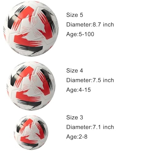 Soccer Ball Size 3 4 5 Boys Girls Youth Adults Practice Training Gift Pump Needle Football Kicking Soft Leather Anti Explosion Coach Family Fun Backyard Playground