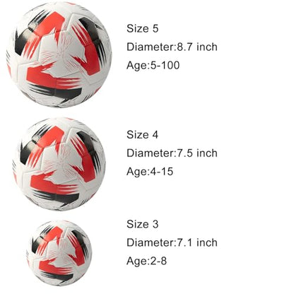 Soccer Ball Size 3 4 5 Boys Girls Youth Adults Practice Training Gift Pump Needle Football Kicking Soft Leather Anti Explosion Coach Family Fun Backyard Playground