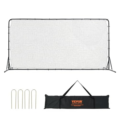 VEVOR Soccer Rebound Trainer, Iron Soccer Training Equipment, Sports Football Rebounder Wall, Double-Sided Rebounding Net, Easy Assembly, Perfect for Backyard Practicing, Solo Training, Passing - size: 12x6FT