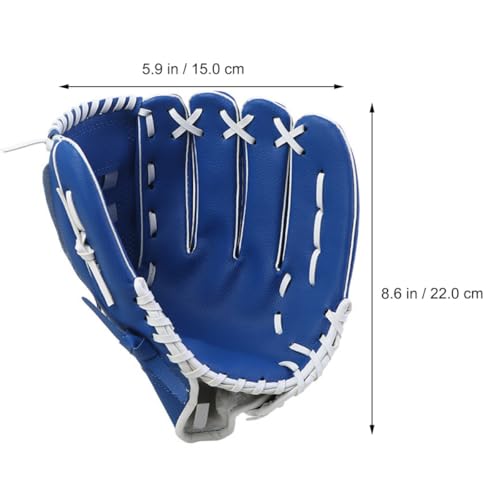PU Baseball Glove 9.5 Inch Thickened Infielder Pitcher Glove Youth Training Mitt Without Ball Suitable for Baseball Practice