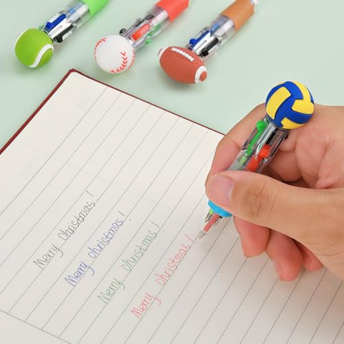 Oneshow 28 Pack-Sports Party Favors Mini Pens, Cool 4-in-1 Soccer Basketball Baseball Bulk Ballpoint Pen Set, Sports Goodie Bag Stuffers, Classroom Rewards Birthday Gifts (Sports-28PCS)