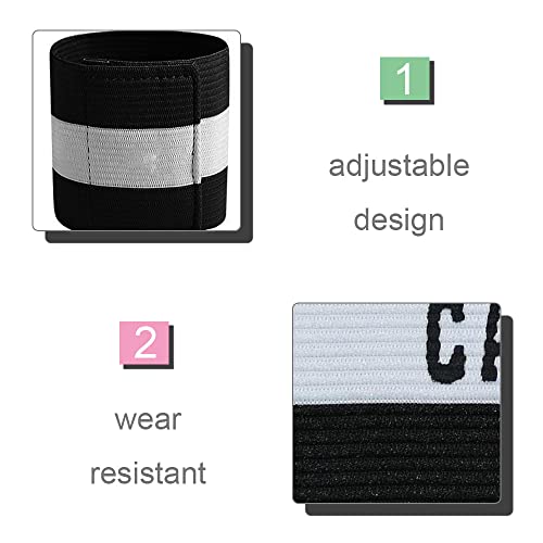2 Pcs Captain Arm Bands for Soccer Training Unisex-Youth Captains Arm Band Adjustable Captain Armband for Football for Youth and Adult