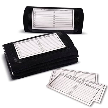 Quarterback (QB) Play Single Window Wristband - Adult Size - Pro Football Armband Playbook - 5 Pack (Black)