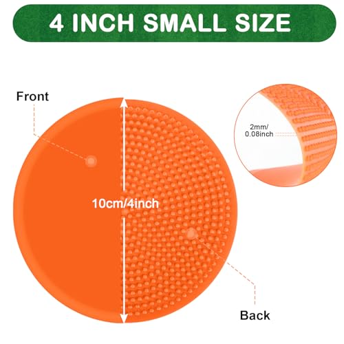 Poly Spots 4" or 9" Flat Cones Spot Markers for Gym/PE Training, Dance, 12/18/24 Pcs Non-Slip Rubber Floor Dots Flat Disc Markers for Soccer Basketball Sports Agility Drills, Classroom Activities - style: Orange 24 Pcs 4inch