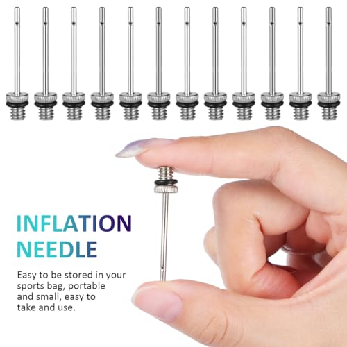 POPETPOP 20 Pcs Ball Inflation Needles with O-Ring for Basketball Soccer Volleyball Football Compatible with Hand and Electric Air Pumps Portable Sports Pump Needles