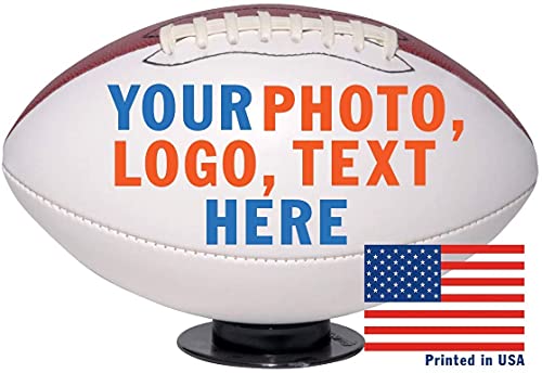 Personalized Custom Full 12 Inch Football | Regulation Size | Customized Trophy for Coach, Dad, Any Fan - style: Full Size Football with Base