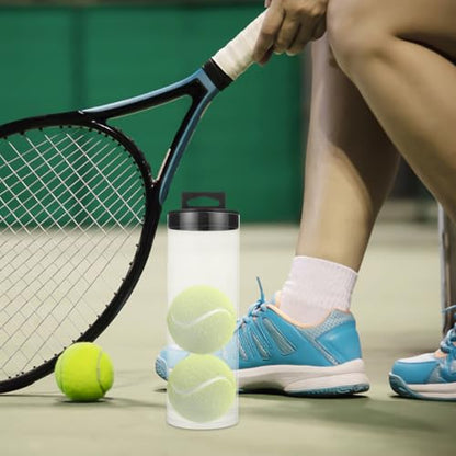 POPETPOP Transparent Tennis Ball Holder Portable Tennis Storage Bottle 9.44 Inch Clear PVC Tube for Balls Sports Organizer