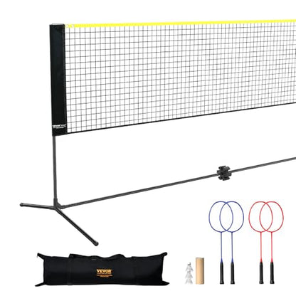 VEVOR Badminton Net, Height Adjustable Volleyball Net, Wide Foldable Pickleball Net, Portable Easy Setup Tennis Net Set with Poles, Stand and Carry Bag, for Kids Backyard Game Indoor Outdoor Use - size: 20 ft
