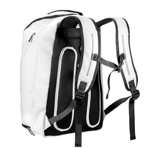 Pro Tour Pickleball Backpack White | Large Pickleball Bag with Fence Hook for Paddles & Accessories | Ventilated Shoe Compartment | Pickleball Bags for Men, Women, & Adults Pickle Ball Bag - color: White