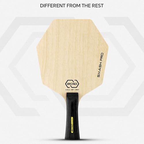 HUIOP 5-Ply Pure Wood Table Tennis Racquet Hexagon Bat Paddle