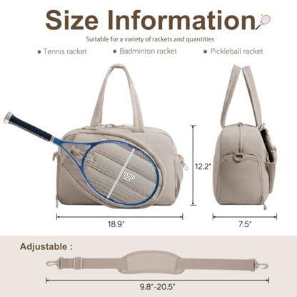 Personalized Tennis Gym Bag for Women, Custom Tennis Bag Holds 2 Rackets with Shoe Compartment, 15.6" Gym Bags for Court, Off-work, Everyday & Overnight Weekend - color: Pink