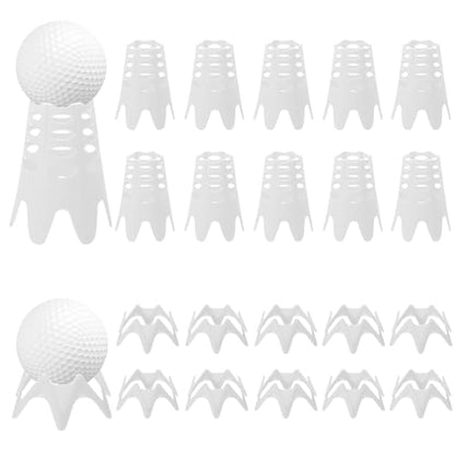 20pcs Golf Tees, Plastic Golf Simulator Tees Practice Golf Tees Indoor Outdoor White Rubber Golf Mat Tees Golf Training Accessories for Home Outside Winter Turf Driving Range (10 Tall + 10 Short)