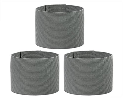 ONLYKXY 3PCS Captain Armbands 7x32.5CM/2.75x12.79inch Adjustable Leader Armband Team Sport Armband for Soccer Basketball Volleyball School Team Competition Coach Players Wrist Arm Bands - color: Grey