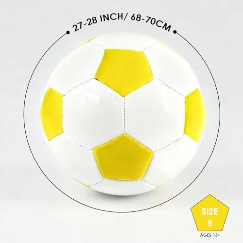 Soccer Ball with Pump Soft Leather Training Football Soccer Balls for Teens Boys Girls Youth Football Players Skill Practicing Training Gifts - color: Red