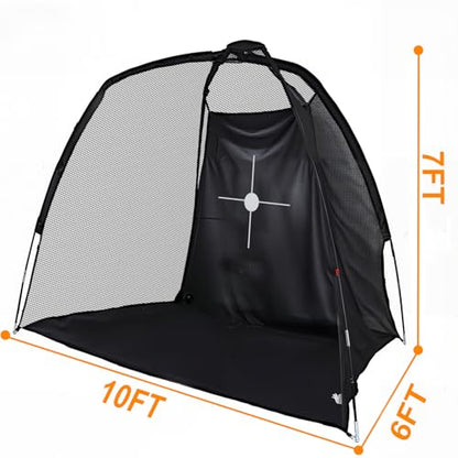 Gagalileo Golf Hitting Net Backyard Driving: 10x7FT with Silent Velvet Target Portable Practice for Men Dad Golfer Lovers Set Gift