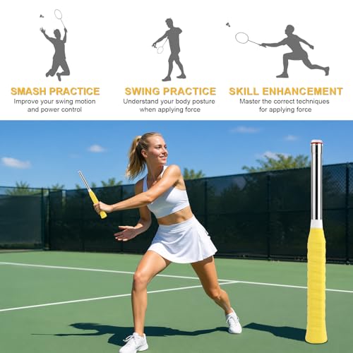 Badminton Power Trainer, Sound Feedback Badminton Swing Trainer with 33N Magnetic Resistance & Non-Slip PP Handle for Correct Technique, Training Equipment for Beginners Pros