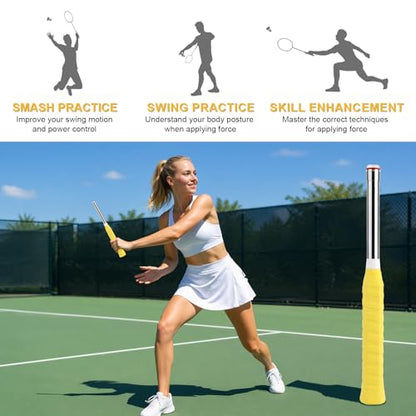 Badminton Power Trainer, Sound Feedback Badminton Swing Trainer with 33N Magnetic Resistance & Non-Slip PP Handle for Correct Technique, Training Equipment for Beginners Pros