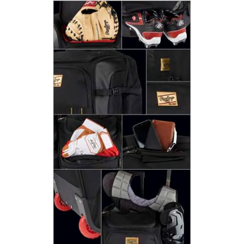Rawlings | GOLD COLLECTION Wheeled Equipment Bag | Baseball/Softball | Multiple Styles - color: Black Camo