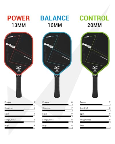 Warping Point Pickleball Paddle, Carbon Fiber Paddle with Endura Friction Surface, Polymer Honeycomb Core, Design for Ultimate Spin & Power, Large Sweet Spot & Contro, USAP Approved