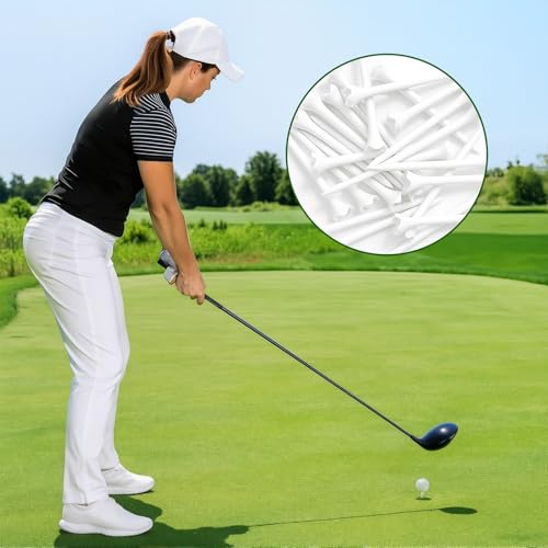 Notoke 24-Pack Plastic Golf Tees - 3-1/4 Inch Golf Tees - 4-Pronge Designed to Less Friction, Side Spin and Longer Drives - Durability & Stability, Reuseable