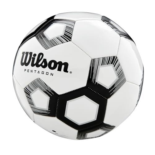 WILSON Unisex Pentagon Bronze Series Soccer Ball, Adult, White/Black - size: 000