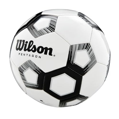 WILSON Unisex Pentagon Bronze Series Soccer Ball, Adult, White/Black - size: 000