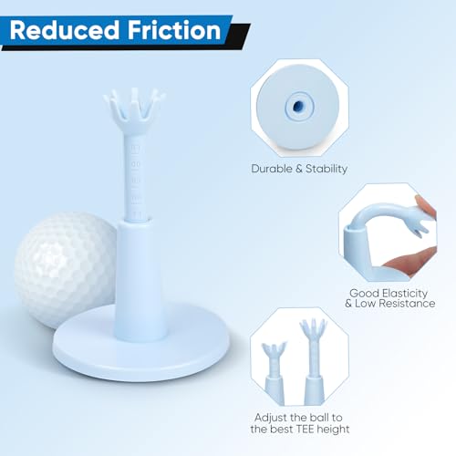 Adjustable Golf Tees - Unbreakable Rubber Golf Tees for Mats & Driving Range Tee, Flight Path Golf Simulator Tees Golf Accessories - 3 Pack