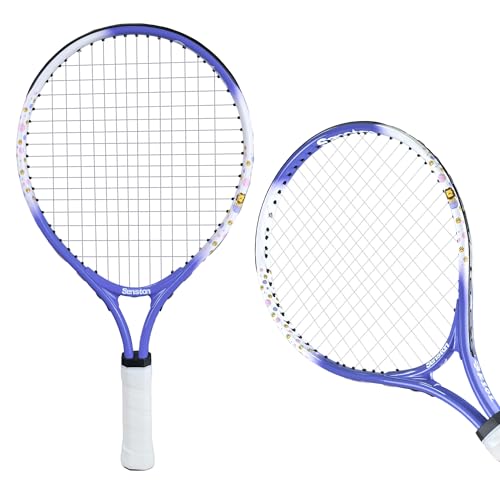 Senston Kids Tennis Racket Set (17 & 23 Inch) - 1 Pack Junior Tennis Racquet, Lightweight Aluminum Frame, Includes Cover - color: blue, size: 17 inch