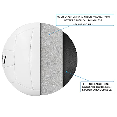 Aoneky Official Size 5 Soft Volleyball - Premium PVC Training Ball for Indoor & Outdoor (Air Pump Included) - style: Single Deflated Ball