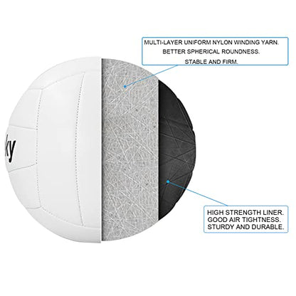 Aoneky Official Size 5 Soft Volleyball - Premium PVC Training Ball for Indoor & Outdoor (Air Pump Included) - style: Single Deflated Ball