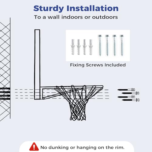 GYMAX Wall Mounted Basketball Hoop, 36" x 24" Shatterproof Backboard and 18 Inch Rim, Mini Basketball Hoop Indoor Outdoor for Home Door Youth Adults