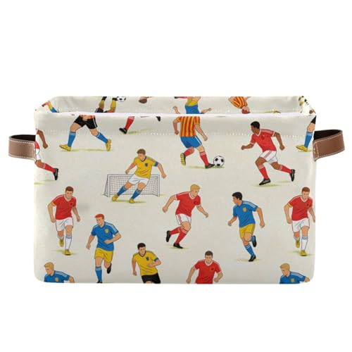 KLL Football Sport Soccer storage baskets, Foldable and waterproof organizers and storage basket with sturdy handle tubs Decoraciones 2 pack for shelves shelves blanket