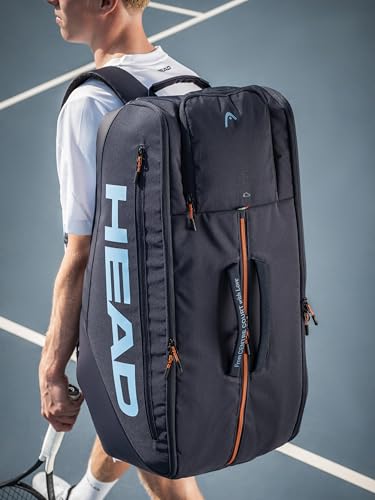 HEAD Pro Racquet Bag - Tournament Tennis Bag with CCT+ Climate Control, Shoe Compartment, and Accessory Pockets - Available in L & XL Sizes