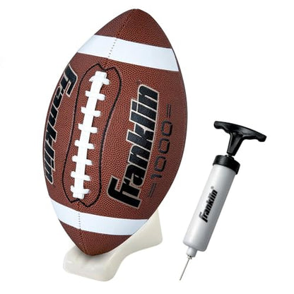 Franklin Sports Football, Kicking Tee + Pump Set - Grip Rite Official or Junior Size - Ball, Tee + Air Pump with Needle